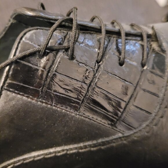 Belvedere Men’s Alligator & Leather Dress Shoes – Size 14